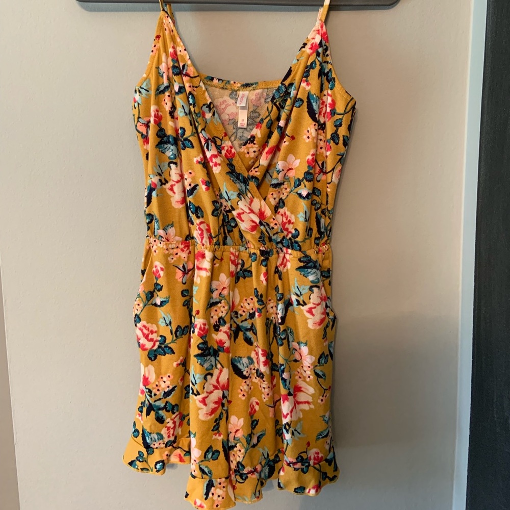 Yellow floral romper